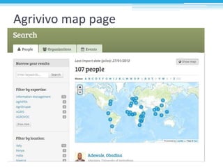 Some Links
• Vivoweb
▫ http://vivoweb.org
• Vivoweb on Sourceforge
▫ http://www.sourceforge.net/projects/vivo
• VivoSearch...