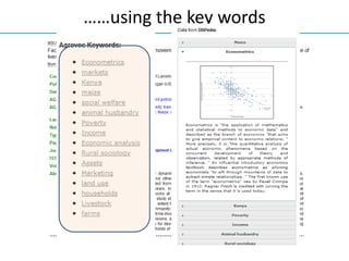 ……using the key words
 