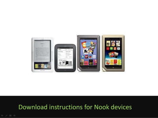 eBook download instructions for Nook devices