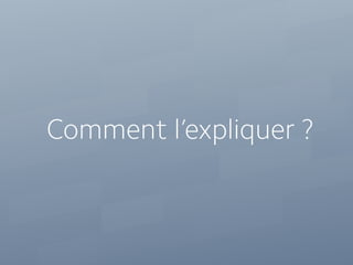 Comment l’expliquer ?
 