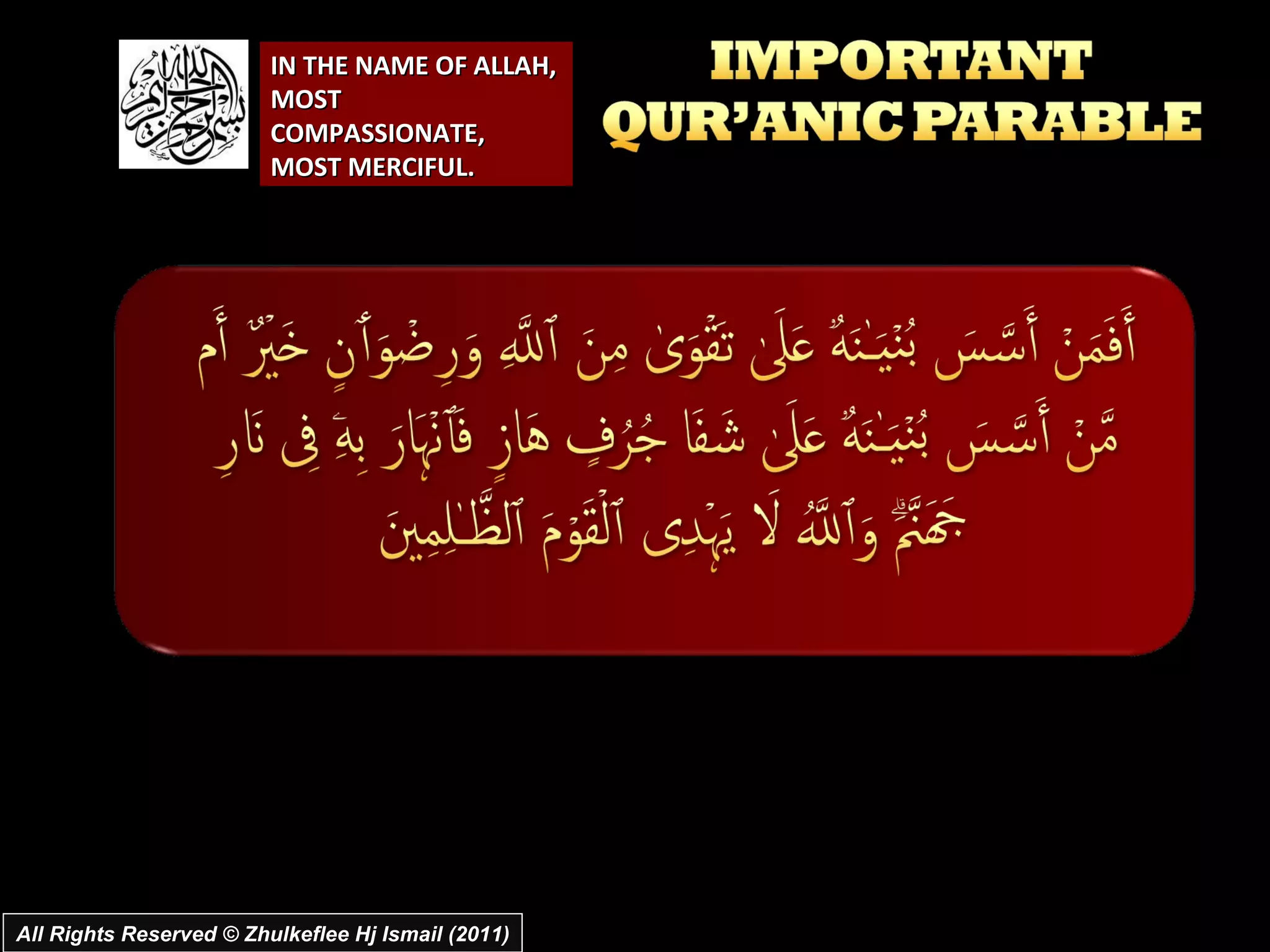 IN THE NAME OF ALLAH, MOST COMPASSIONATE, MOST MERCIFUL. All Rights Reserved © Zhulkeflee Hj Ismail (2011) 