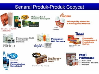 Senarai Produk-Produk Copycat RX-LITE  – 2 KOTAK x 30 Sachet 