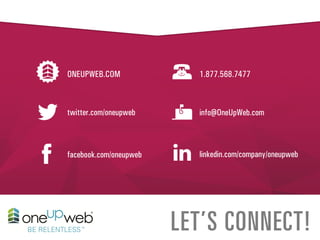 twitter.com/oneupweb
1.877.568.7477
info@OneUpWeb.com
ONEUPWEB.COM
facebook.com/oneupweb
LET’S CONNECT!
linkedin.com/company/oneupweb
 