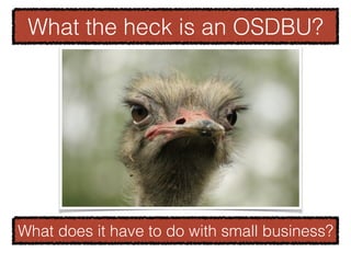 What does it have to do with small business?
What the heck is an OSDBU?
 