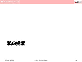 私の提案
19 May 2018 JSA_65th_Yokohama 34
 