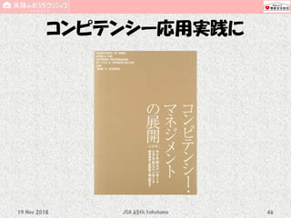 コンピテンシー応用実践に
19 May 2018 JSA_65th_Yokohama 46
 