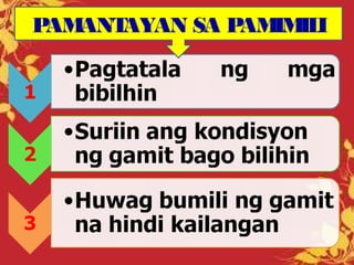 PAMANTAYAN SA PAMIMILI
 