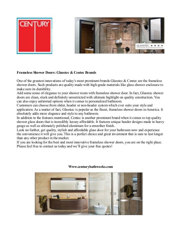 Glasstec & Centec Shower door brands