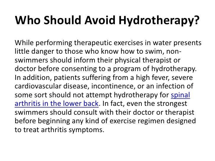 Spinal Arthritis in the Lower Back & Hydrotherapy