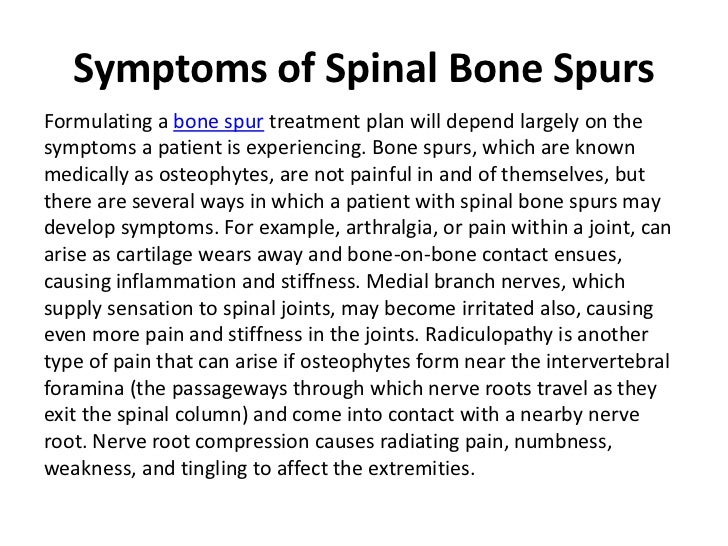 what is the treatment for bone spurs on the spine
