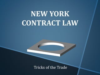 NEW YORK 
CONTRACT LAW 
Tricks of the Trade 
 