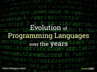 Evolution of Programming Languages Over the Years