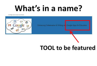 What’s in a name?



      TOOL to be featured
 