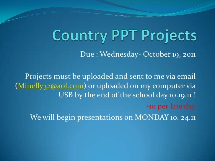 slideshare ppt for country project