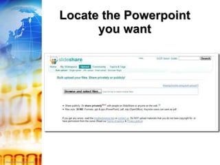 Locate the Powerpoint you want 