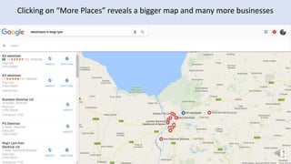 Point 2
Point 3
Clicking on “More Places” reveals a bigger map and many more businesses
 