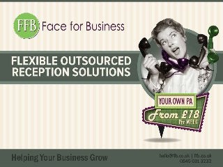 Face for Business, a UK business telephone answering service, show you how easy it is to outsource your calls to us!