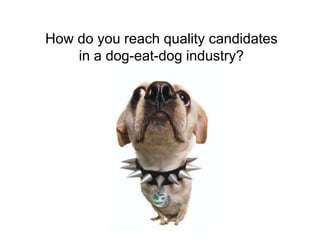 How do you reach quality candidates in a dog-eat-dog industry? 