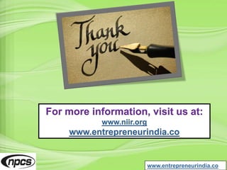 For more information, visit us at:
www.niir.org
www.entrepreneurindia.co
www.entrepreneurindia.co
 