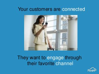 Your customers are connected
They want to engage through
their favorite channel
 