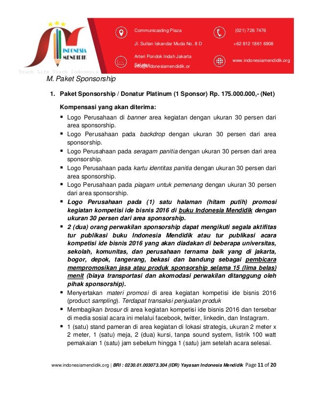 Proposal Lomba Ide Bisnis Indonesia Mendidik dot org