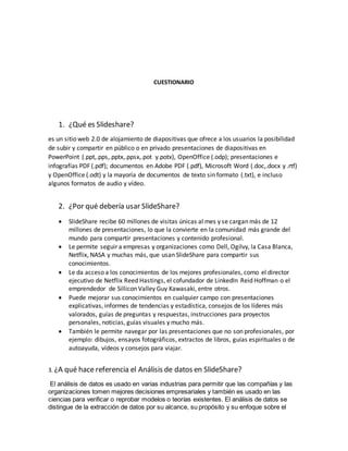 Slideshare cuestionario | DOCX