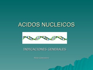ACIDOS NUCLEICOS INDICACIONES GENERALES Nilda Gastiasoro 