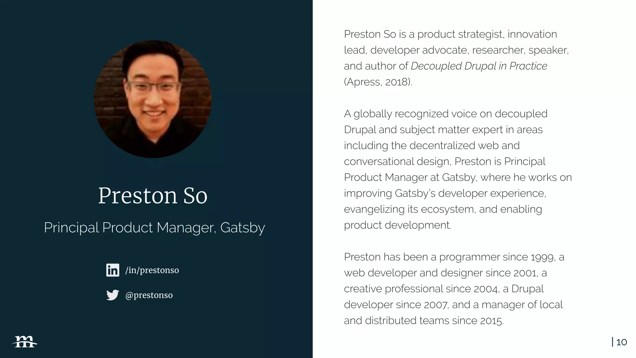 | 10
/in/prestonso
@prestonso
 