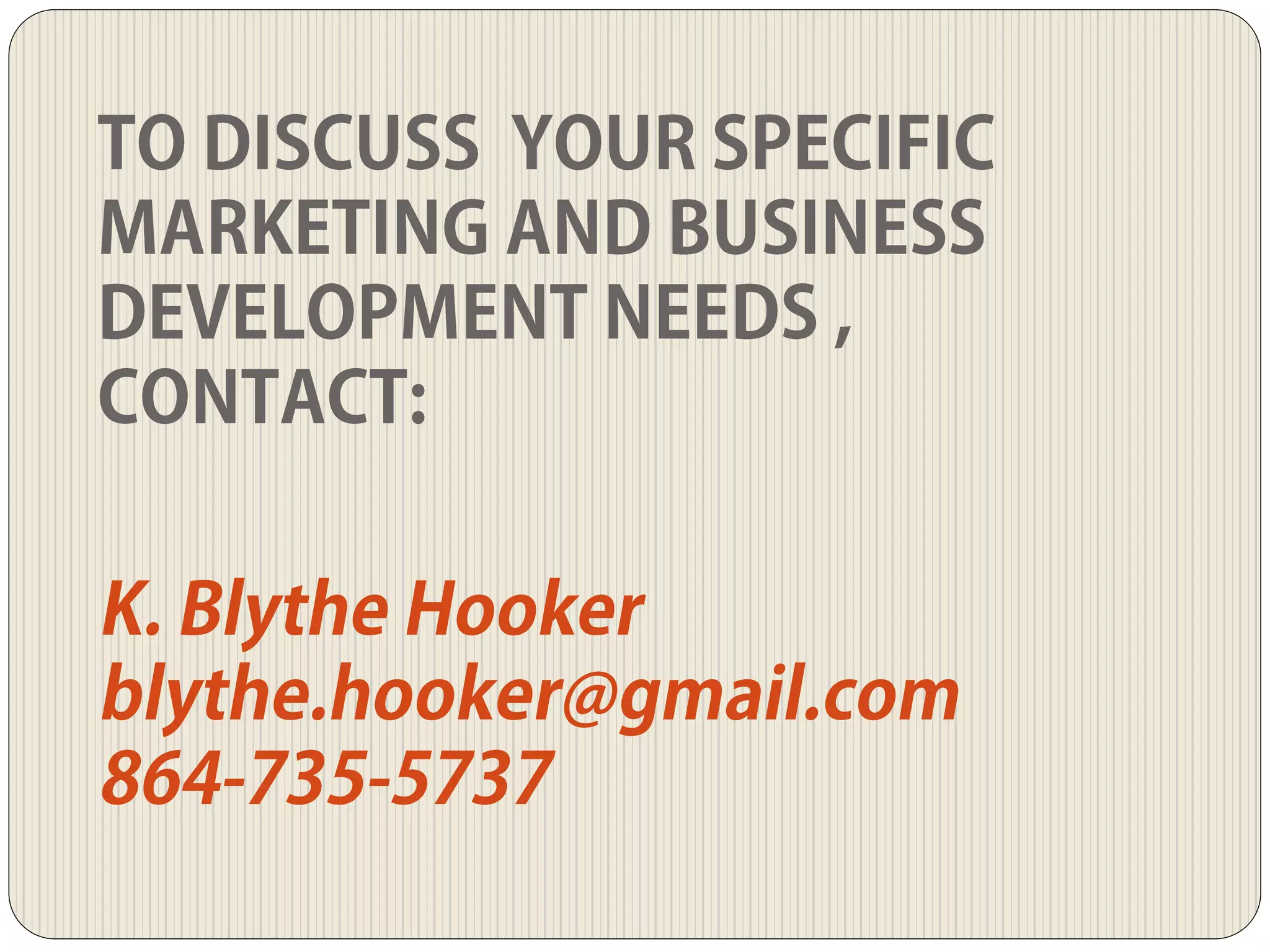KB Hooker - Professional Services Marketing