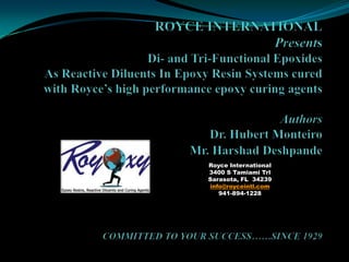 Royce International
3400 S Tamiami Trl
Sarasota, FL 34239
info@royceintl.com
941-894-1228
 