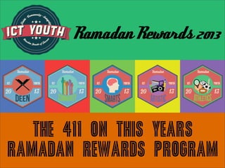 Ramadan Rewards 2013
The 411 on this years
Ramadan Rewards PROGRAM
 