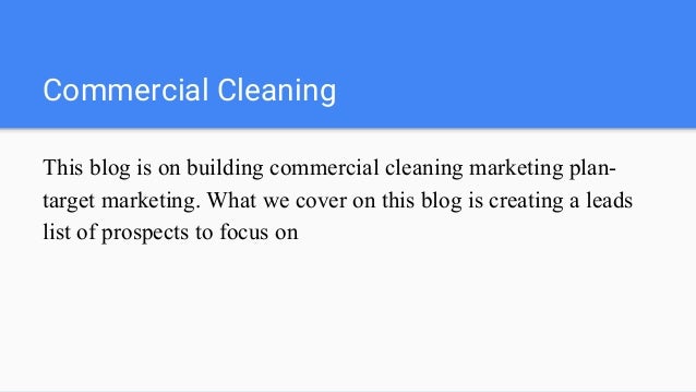 commercial cleaning leads