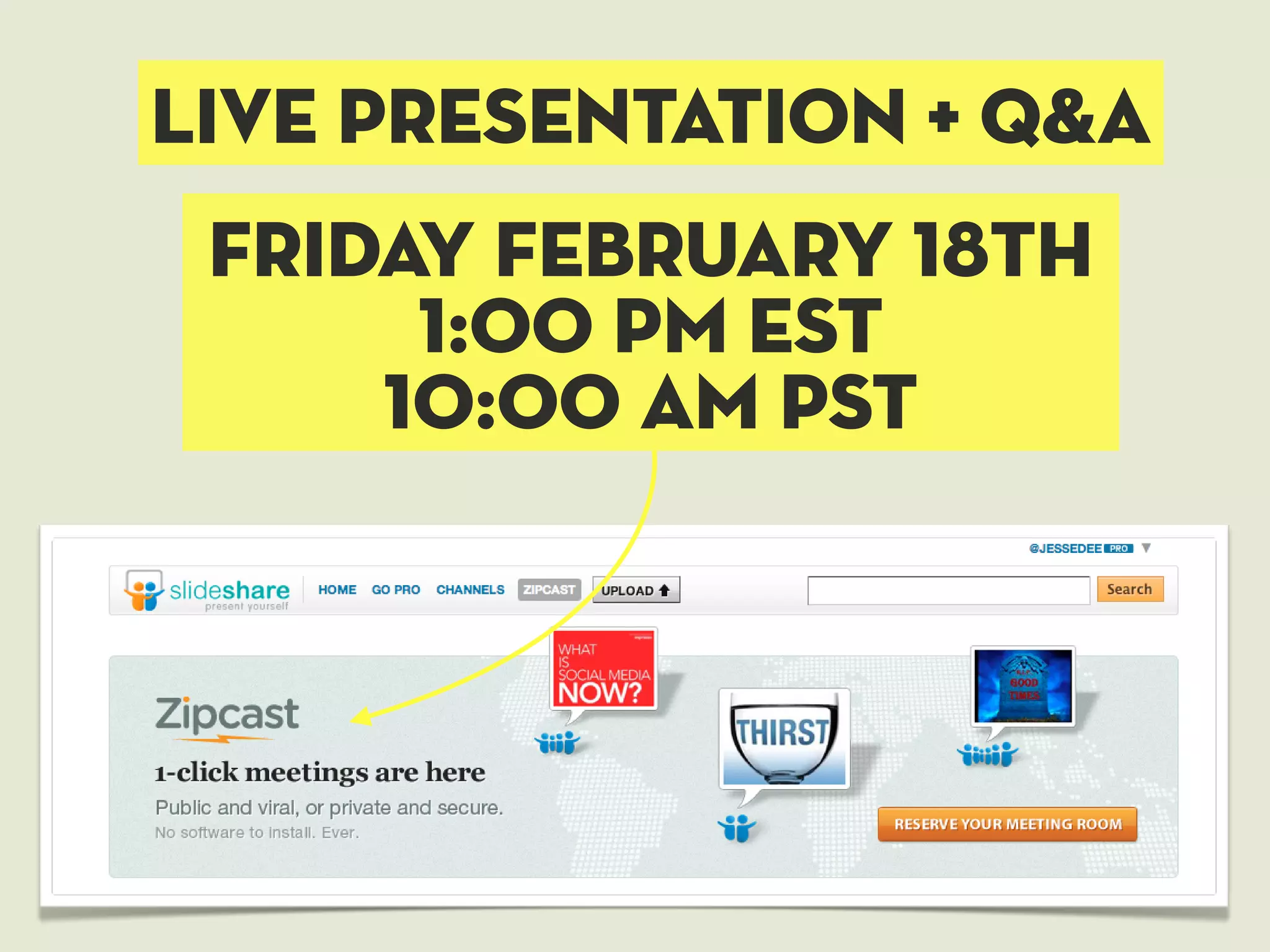 Live presentation + q&a
Friday February 18th
1:00 pm est
10:00 am pst