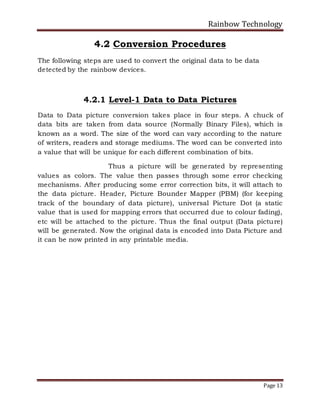Rainbow Technology Seminar Report | PDF