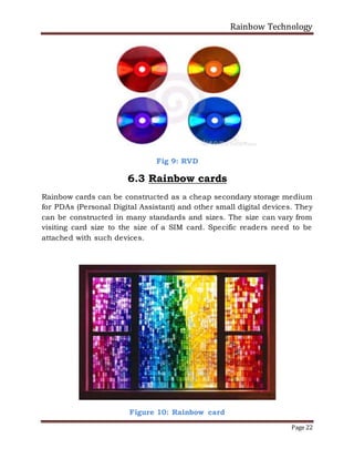 Rainbow Technology Seminar Report | DOCX