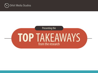 TOP TAKEAWAYSfrom the research
Presenting the
 