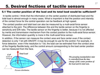 Example For Tactile Sensor Recent progress in tactile sensor technology | PDF