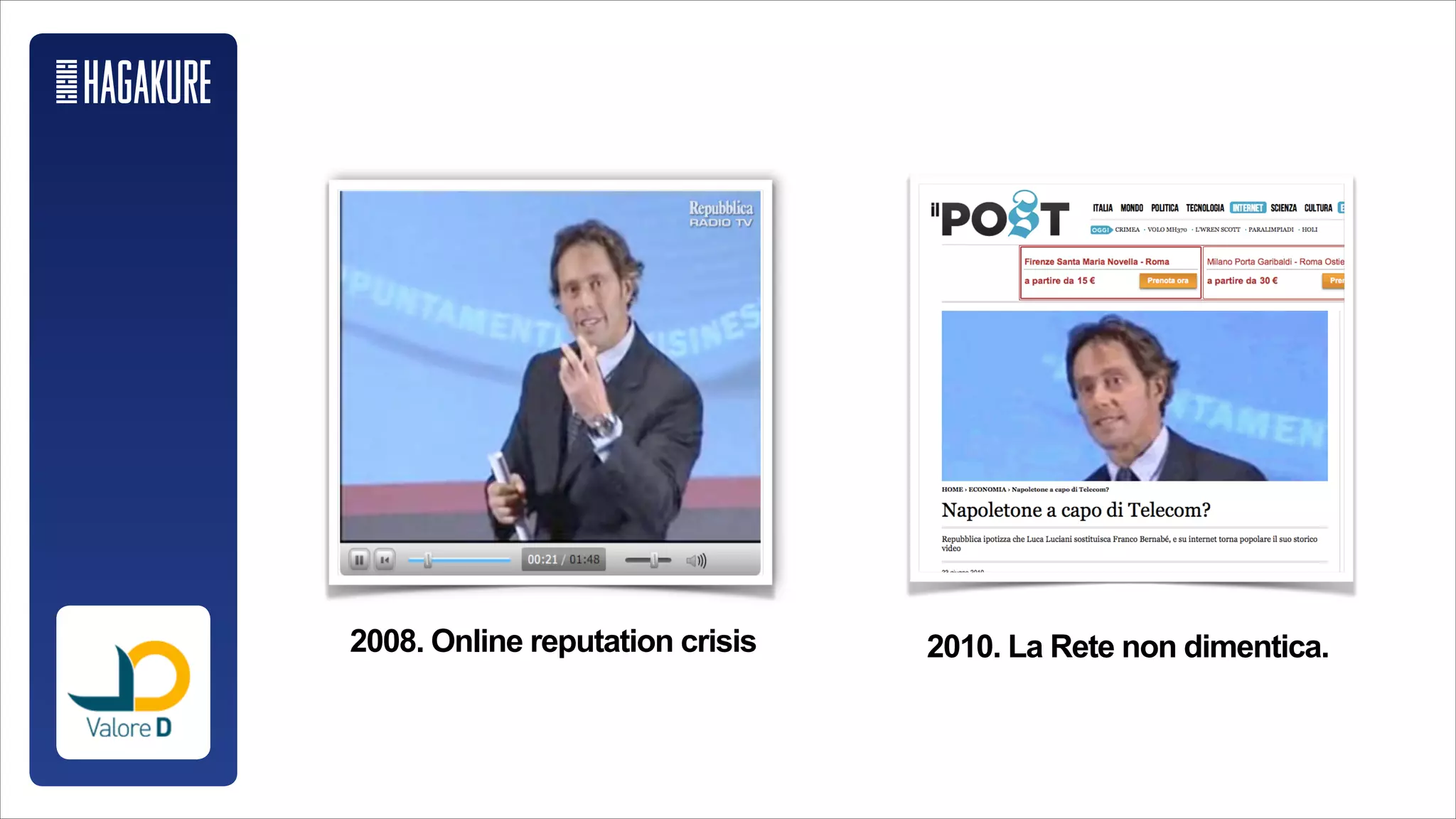 2008. Online reputation crisis 2010. La Rete non dimentica.
 
