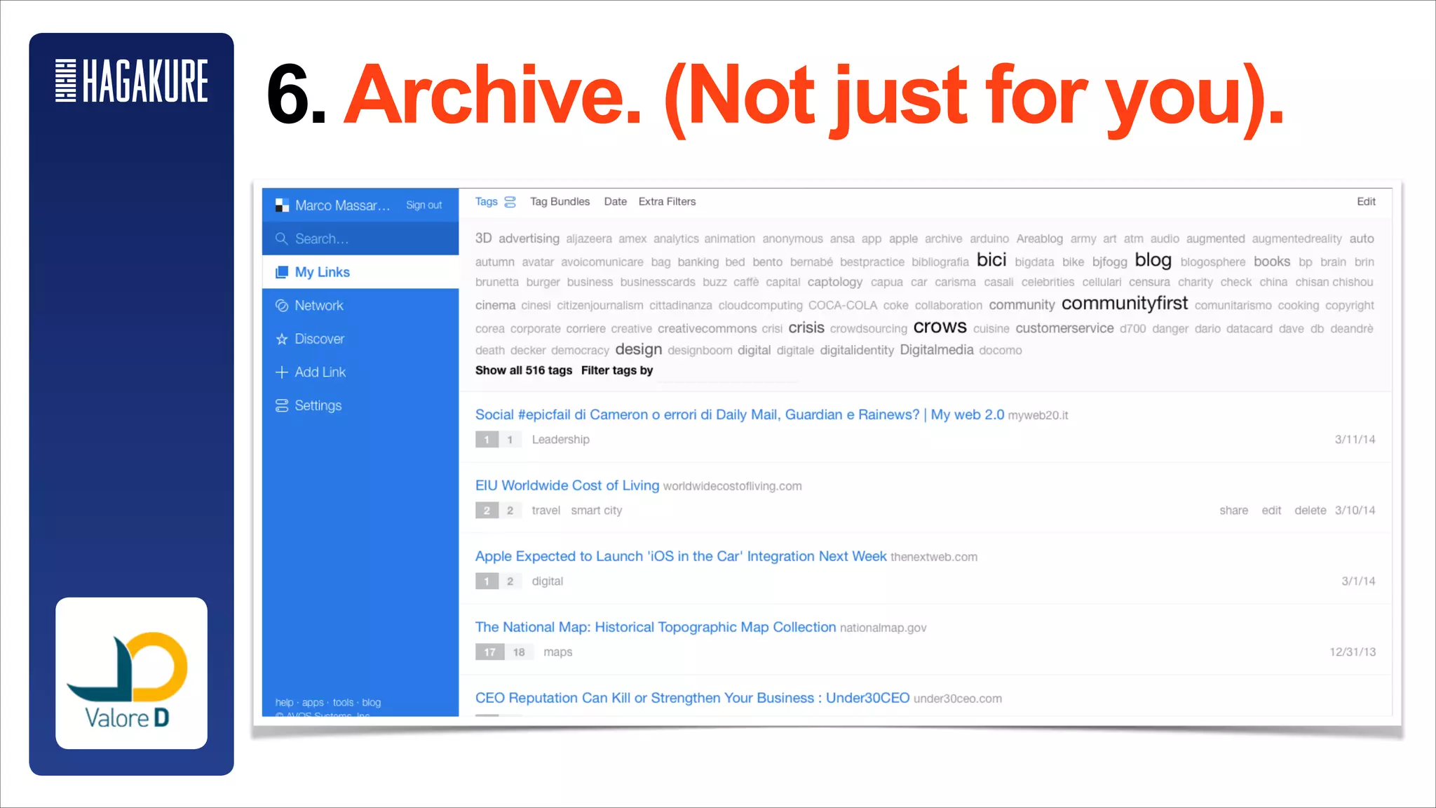 6)Archive. (Not just for you)
 