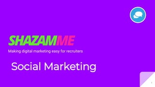Making digital marketing easy for recruiters
Social Marketing
1
 