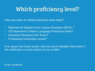How to define your Spanish language level on LinkedIn | PDF