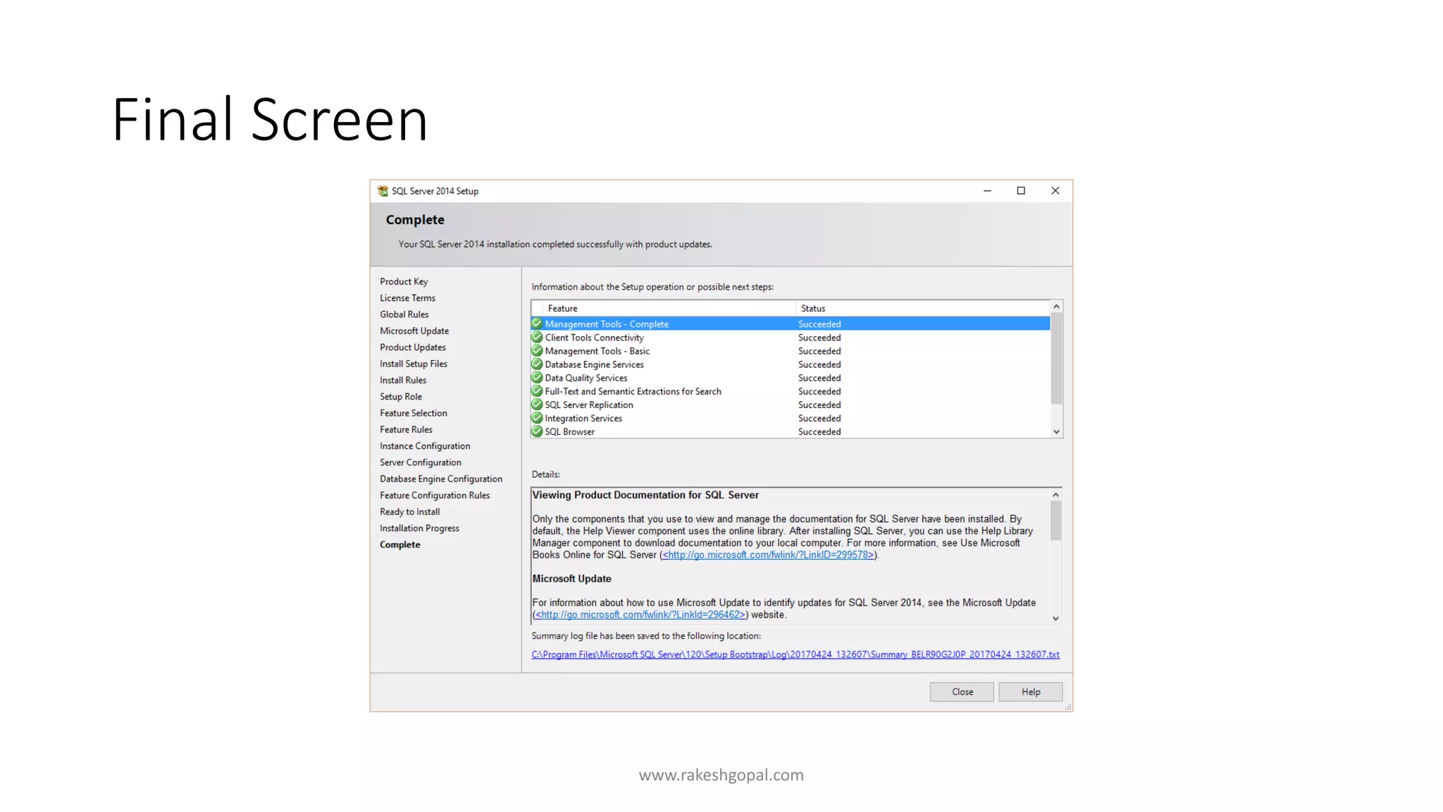 Final Screen
www.rakeshgopal.com
 