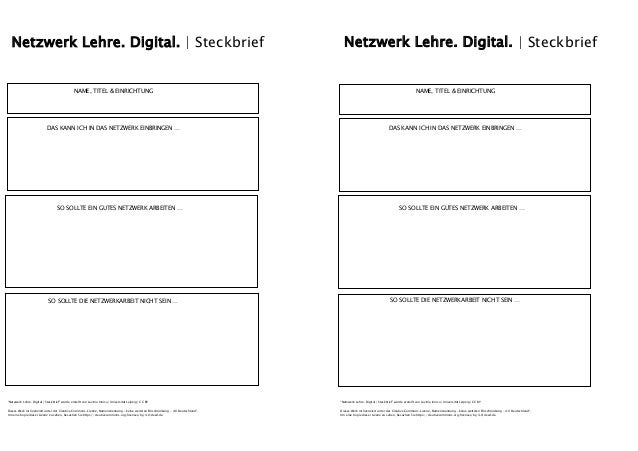 Vorlage Steckbrief