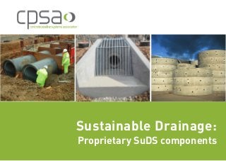 Sustainable Drainage:
Proprietary SuDS components
 