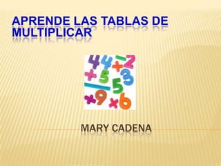 APRENDE LAS TABLAS DE
MULTIPLICAR




         MARY CADENA
 