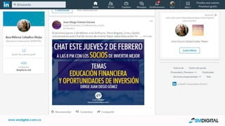 Por tratarse de una herramienta de empresas es
ideal para acciones de marketing B2B.
Adicionalmente permite a través de foros, y
grupos de difusión fidelizar a los seguidores
actuales estableciendo una verdadera relación
con los mismos.
Linkedin
Marketing1.
 