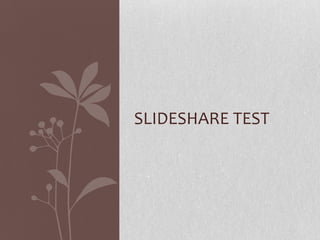 SLIDESHARE TEST
 
