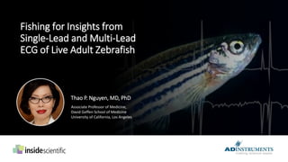 Fishing for Insights from
Single-Lead and Multi-Lead
ECG of Live Adult Zebrafish
Thao P. Nguyen, MD, PhD
Associate Professor of Medicine,
David Geffen School of Medicine
University of California, Los Angeles
 