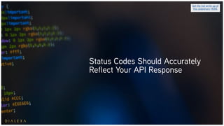 Status Codes Should Accurately
Reflect Your API Response
Get the full write up of
this slideshare HERE
 
