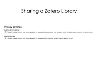 Sharing a Zotero Library 